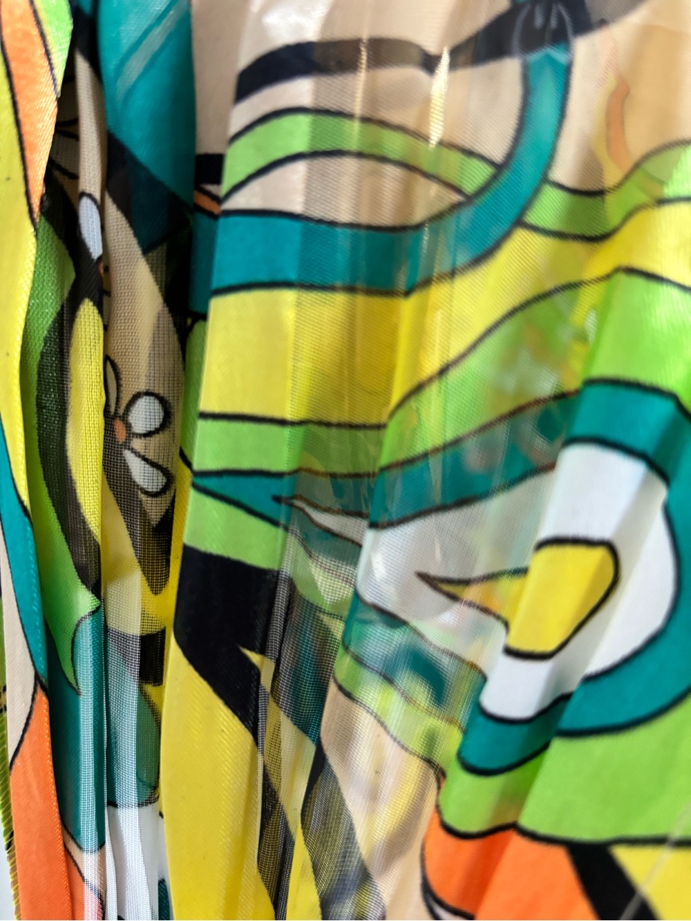 Vintage Psychedelic Scarf, Long Polyester retro - Picture 9 of 16